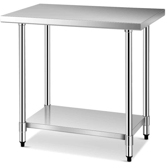 Costway 24 x 36 Inch Stainless Steel Commercial Kitchen Food Prep Table