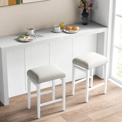 Costway 24.5" 2 Pieces Backless Barstools with Padded Seat Cushions