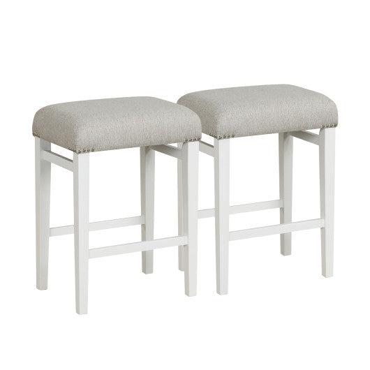 Costway 24.5" 2 Pieces Backless Barstools with Padded Seat Cushions