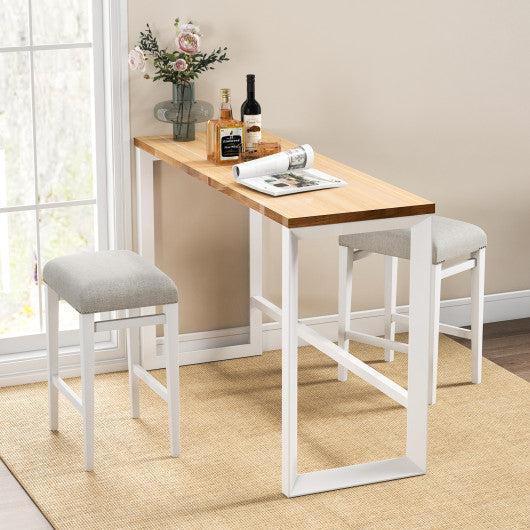 Costway 24.5" 2 Pieces Backless Barstools with Padded Seat Cushions