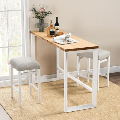 Costway 24.5" 2 Pieces Backless Barstools with Padded Seat Cushions