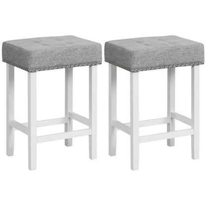 Costway 24.5" 2 Pieces Counter Height Bar Stools with Sponge Padded Cushion
