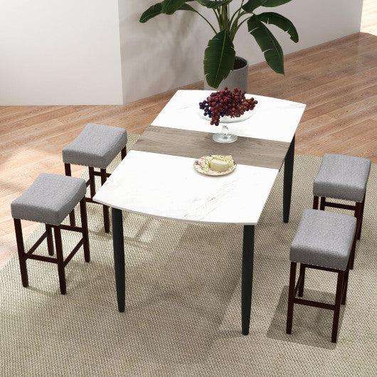 Costway 25" Gray Bar Stool with Curved Seat Cushions