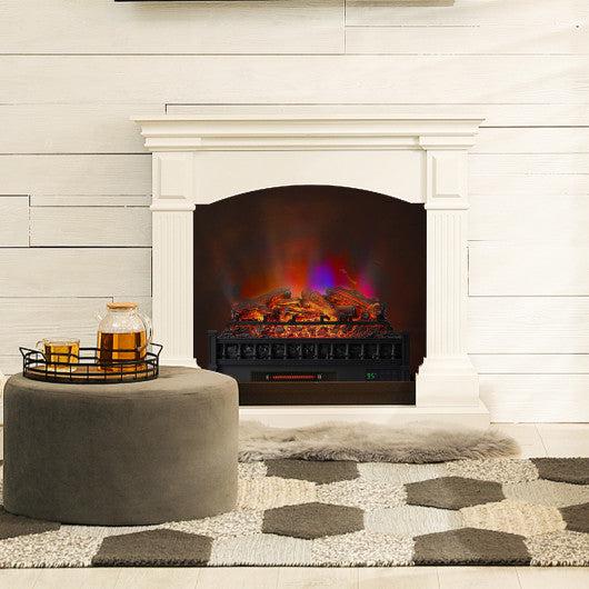 Costway 26" Electric Fireplace Heater with Remote Control and Realistic Lemonwood Ember Bed-Black