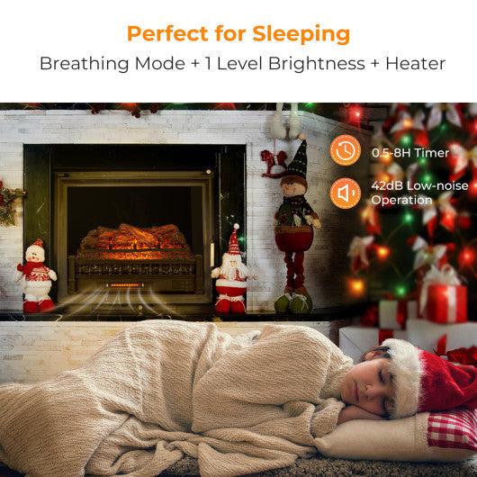 Costway 26" Infrared Quartz Electric Fireplace with Realistic Pinewood Ember Bed