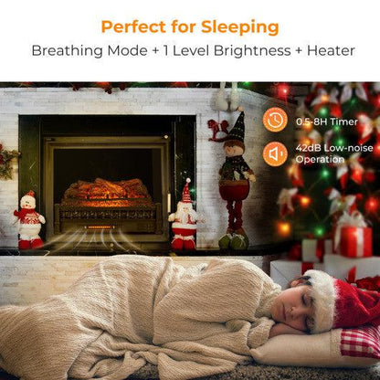 Costway 26" Infrared Quartz Electric Fireplace with Realistic Pinewood Ember Bed