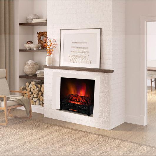 Costway 26" Infrared Quartz Electric Fireplace with Realistic Pinewood Ember Bed