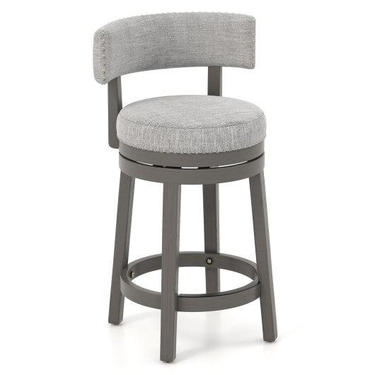 Costway 27" Swivel Bar Stool with Upholstered Back Seat and Footrest