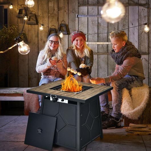 Costway 28" 40,000 BTU Liquid Propane Gas Fire Pit Table With Cover