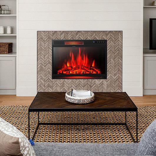 Costway 28" Electric Freestanding and Recessed Fireplace with Remote