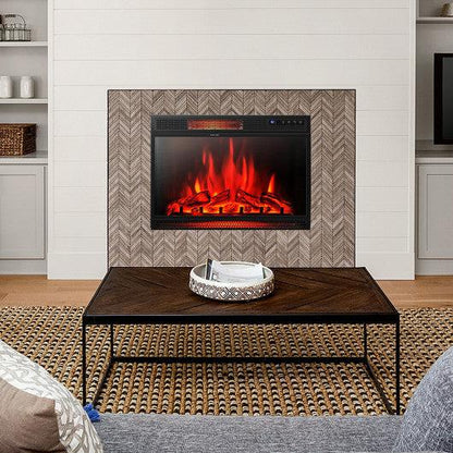 Costway 28" Electric Freestanding and Recessed Fireplace with Remote