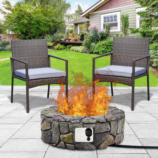 Costway 28" Propane Gas Fire Pit with Lava Rocks and Protective Cover