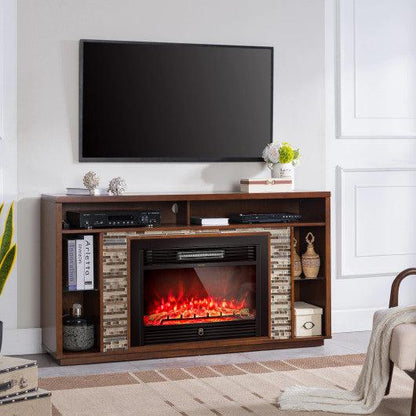 Costway 28.5" 750W/1500W Electric Fireplace insert with Adjustable Flame Color and Timer