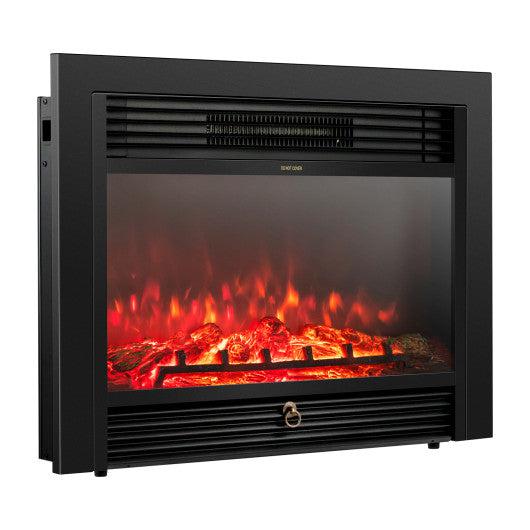 Costway 28.5" 750W/1500W Electric Fireplace insert with Adjustable Flame Color and Timer