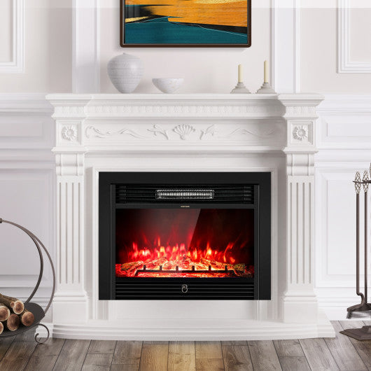 Costway 28.5" Electric Fireplace Recessed with 3 Flame Colors