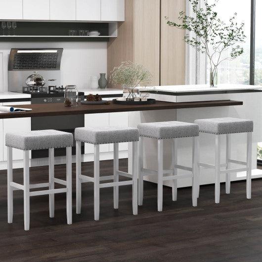Costway 29" 2 Pieces Counter Height Bar Stools with Sponge Padded Cushion