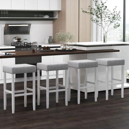 Costway 29" 2 Pieces Counter Height Bar Stools with Sponge Padded Cushion