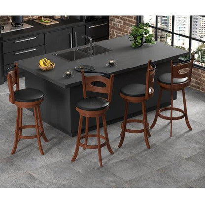 Costway 29" Swivel Bar Stools with Curved Backrest and Seat Cushions