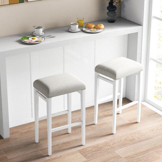 Costway 29.5" 2 Pieces Backless Barstools with Padded Seat Cushions