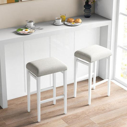 Costway 29.5" 2 Pieces Backless Barstools with Padded Seat Cushions