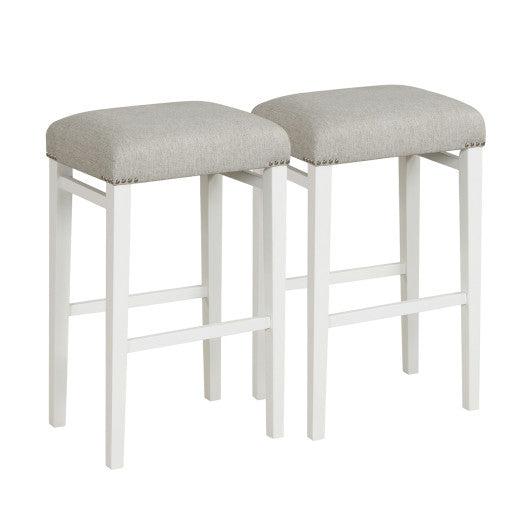 Costway 29.5" 2 Pieces Backless Barstools with Padded Seat Cushions
