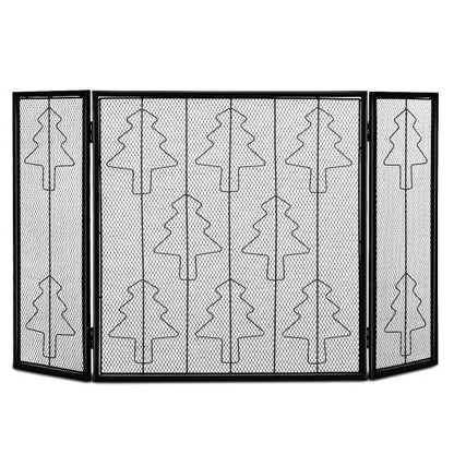 Costway 3 Panel Folding Steel Fireplace Screen