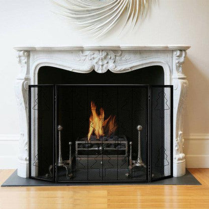 Costway 3 Panel Folding Steel Fireplace Screen