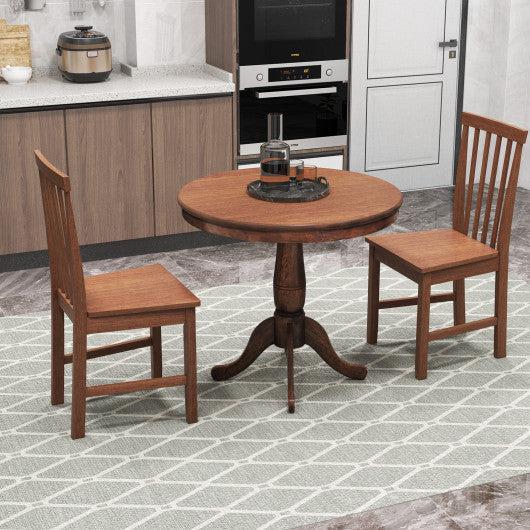 Costway 3 Pieces Wooden Dining Table and Chair Set for Cafe Kitchen Living Room