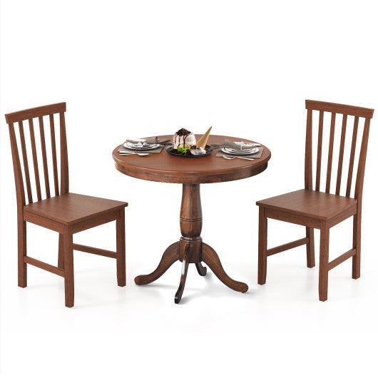 Costway 3 Pieces Wooden Dining Table and Chair Set for Cafe Kitchen Living Room