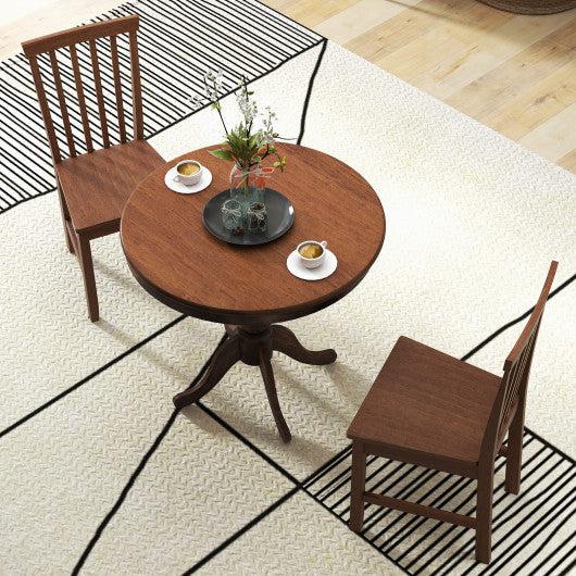 Costway 3 Pieces Wooden Dining Table and Chair Set for Cafe Kitchen Living Room