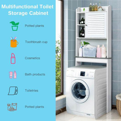 Costway 3-Tier Bathroom Over-the-toilet Storage Cabinet with Adjustable Shelves