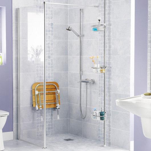 Costway 3-Tier Stainless Steel Adjustable Corner Shower Storage Shelf