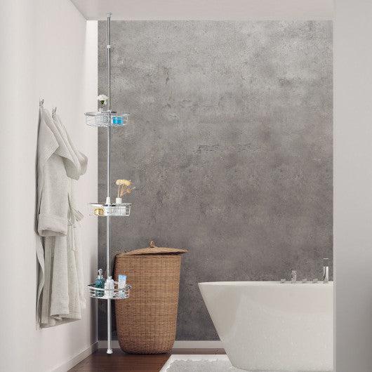 Costway 3-Tier Stainless Steel Adjustable Corner Shower Storage Shelf