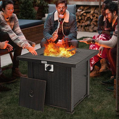 Costway 30" 50,000 BTU Square Propane Gas Fire Pit Table with Table Cover