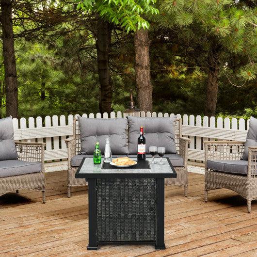 Costway 30" Black Square Outdoor Fireplace Propane Gas Fire Pit Table