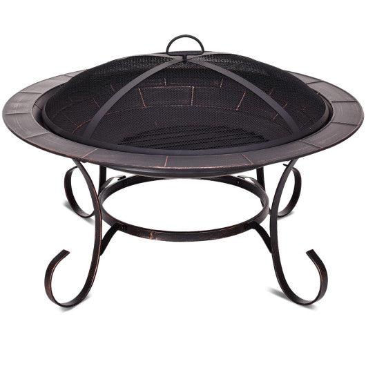 Costway 30" Outdoor Fire Pit BBQ Camping Firepit Heater