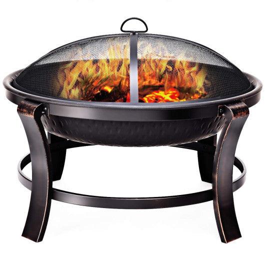 Costway 30" Outdoor Fire Pit BBQ Portable Camping Firepit Heater