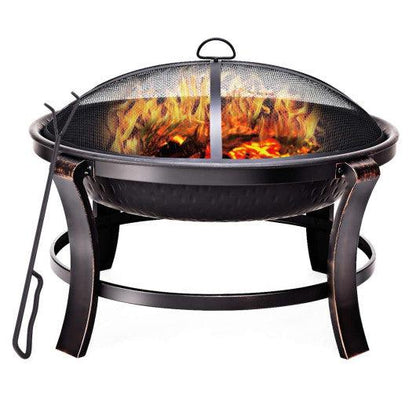 Costway 30" Outdoor Fire Pit BBQ Portable Camping Firepit Heater