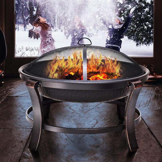 Costway 30" Outdoor Fire Pit BBQ Portable Camping Firepit Heater