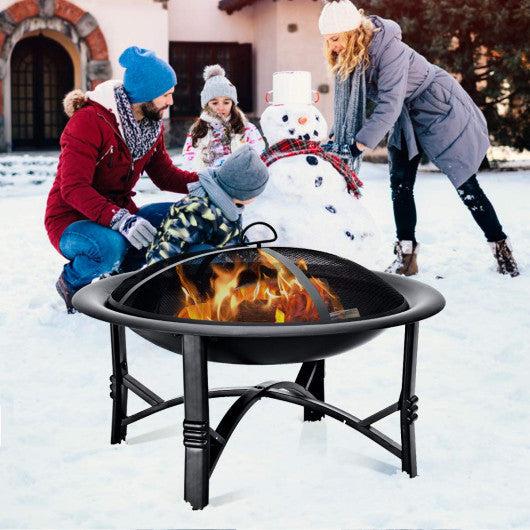 Costway 30" Outdoor Fire Pit BBQ Portable Patio Garden Grill