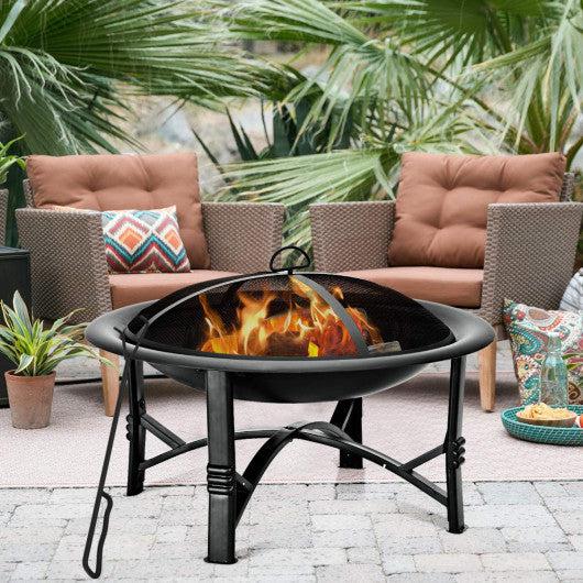 Costway 30" Outdoor Fire Pit BBQ Portable Patio Garden Grill