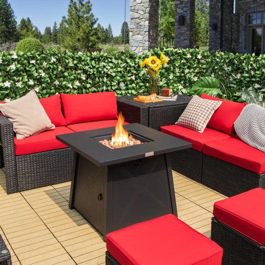 Costway 30" Square Propane Gas Fire Table with Waterproof Cover