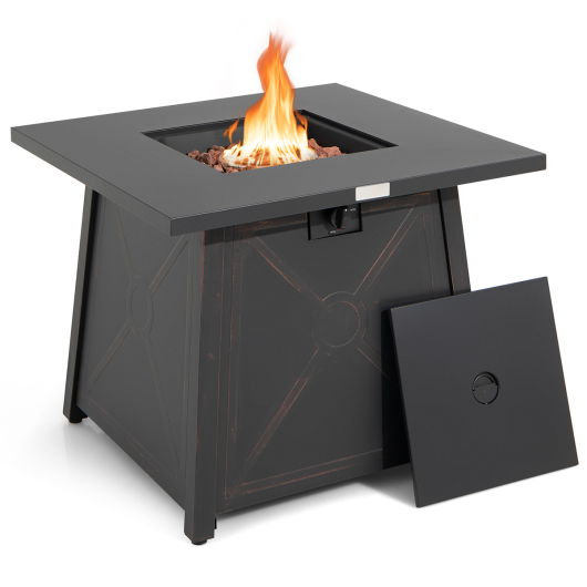 Costway 30" Square Propane Gas Fire Table with Waterproof Cover