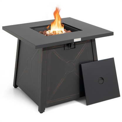 Costway 30" Square Propane Gas Fire Table with Waterproof Cover