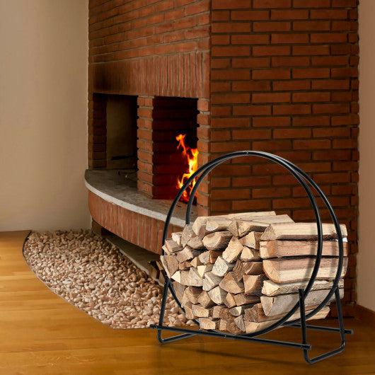 Costway 30" Tubular Steel Log Hoop Firewood Storage Rack