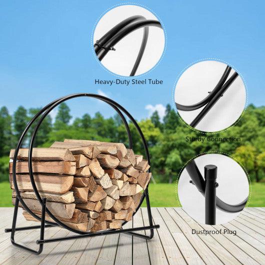 Costway 30 Tubular Steel Log Hoop Firewood Storage Rack US Fireplace Store