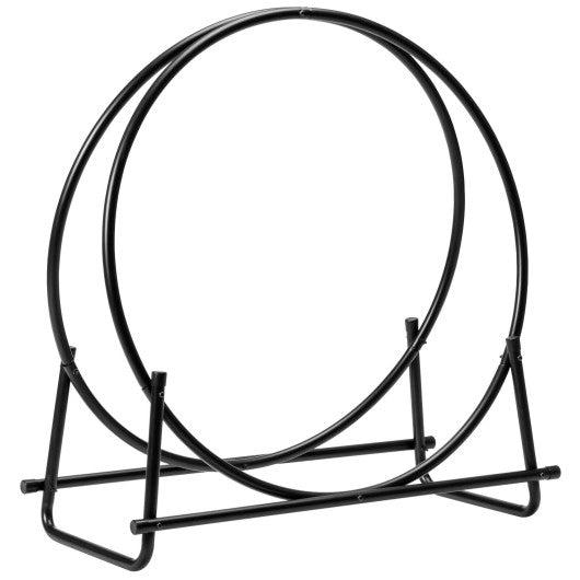 Costway 30" Tubular Steel Log Hoop Firewood Storage Rack
