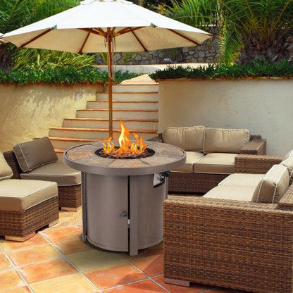 Costway 30000 BTUs Round Outdoor Propane Gas Heater with Cover