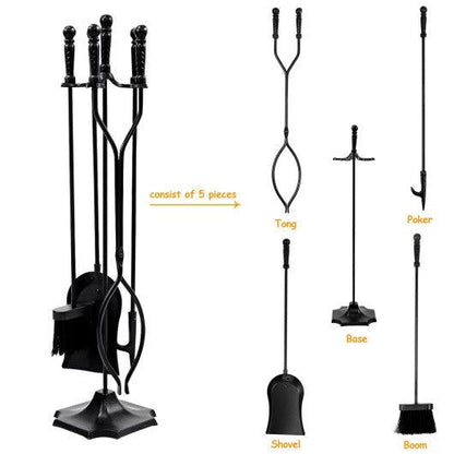 Costway 31" 5 Pieces Hearth Fireplace Fire Tools Set