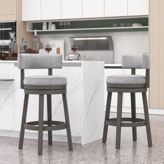 Costway 31" Swivel Bar Stool with Upholstered Back Seat and Footrest